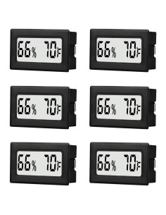 Paquete de 6 Higrómetros Termómetros Digitales TASOGEN