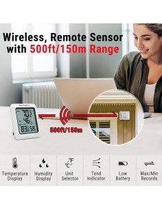 Termómetro Digital ThermoPro TP-60 Inalámbrico Interior Exterior 2