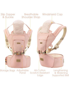 Portabebés Ergonómico 3 en 1 Rosa AG0006 Ajustable 0-15 kg 2