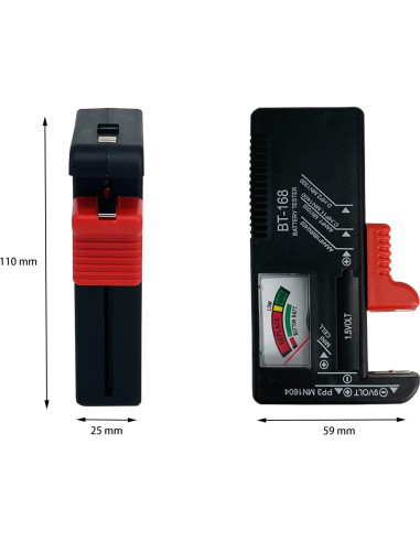 Probador de Baterías ZUFECY BT-168 Compacto 1.5V 9V