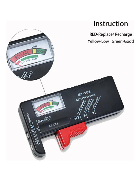 Probador de Baterías ZUFECY BT-168 Compacto 1.5V 9V