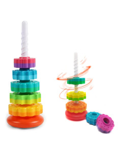 Juguete Apilable Giratorio LB Torre Arcoíris 12-36 meses