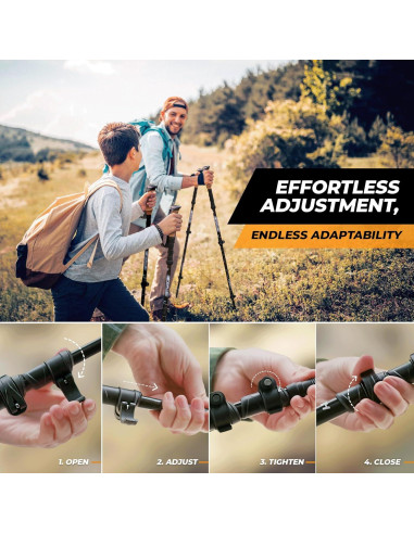 Bastones de Senderismo Foxelli Plegables de Carbono 2 Piezas