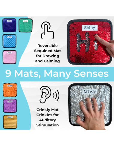 Alfombrillas Sensoriales ColorScape - Juguetes para Autismo 9 Piezas