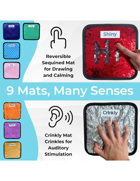 Alfombrillas Sensoriales ColorScape - Juguetes para Autismo 9 Piezas