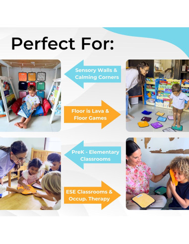 Alfombrillas Sensoriales ColorScape - Juguetes para Autismo 9 Piezas