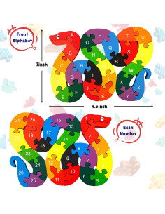 Rompecabezas de Alfabeto y Números Montessori LovesTown 20x15cm 2