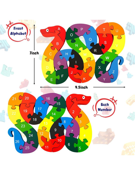 Rompecabezas de Alfabeto y Números Montessori LovesTown 20x15cm