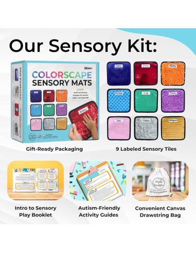 Alfombrillas Sensoriales ColorScape - Juguetes para Autismo 9 Piezas