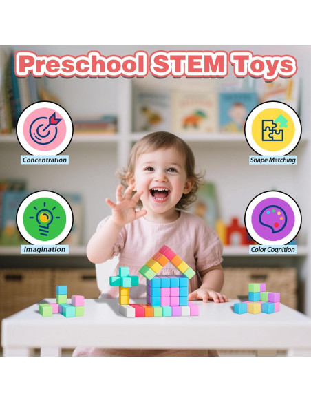 Bloques Magnéticos Apluses 100 Piezas Juguetes Educativos 3+