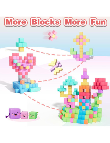 Bloques Magnéticos Apluses 100 Piezas Juguetes Educativos 3+