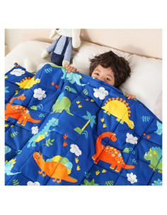Manta con peso Sivio 2.27kg Dinosaurio Azul 91x122cm