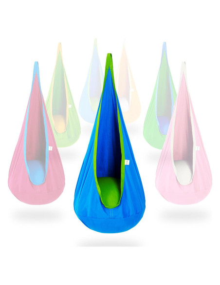 Silla Columpio Pod OUTREE para Niños, Hamaca Algodón Azul Silla Columpio Pod OUTREE para Niños, Hamaca Algodón Azul