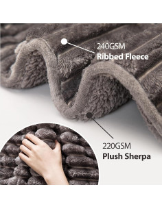 Manta con peso UINIU 121.9x182.9cm 6.8kg Sherpa Acanalado 2