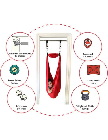 Columpio Sensorial de Puerta DreamGYM - Kit con Barra y Anillos