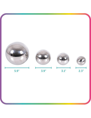 Set de 4 Bolas Reflectantes Sensoriales TickiT - Acero Inoxidable - 6.1 a 15 cm
