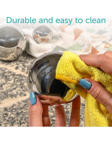 Set de 4 Bolas Reflectantes Sensoriales TickiT - Acero Inoxidable - 6.1 a 15 cm