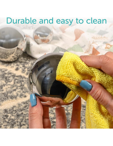 Set de 4 Bolas Reflectantes Sensoriales TickiT - Acero Inoxidable - 6.1 a 15 cm