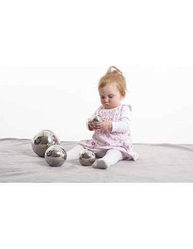 Set de 4 Bolas Reflectantes Sensoriales TickiT - Acero Inoxidable - 6.1 a 15 cm