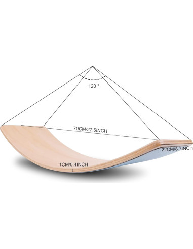 Tabla de Equilibrio de Madera Glintoper 69.85 cm para Niños y Adultos