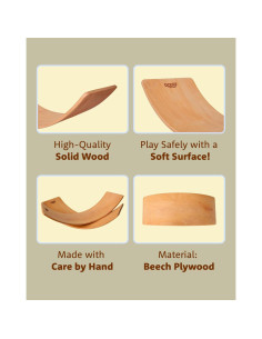 Tablero de Equilibrio Dodef Wood 81x30 cm para Niños y Adultos 2