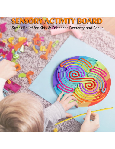 Tablero Sensorial Antiestrés SPKWIS Arcoíris 20x20 cm