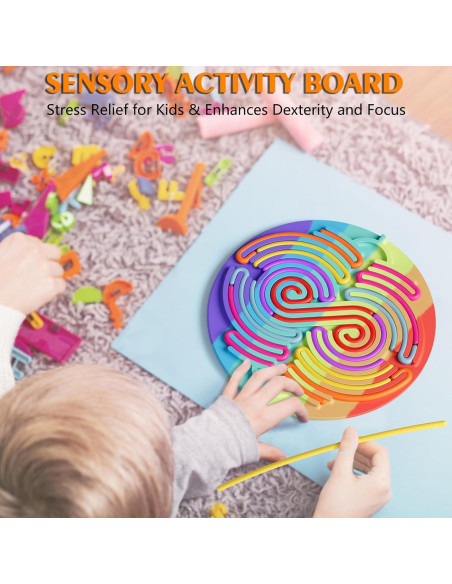 Tablero Sensorial Antiestrés SPKWIS Arcoíris 20x20 cm