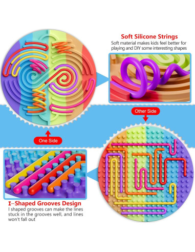Tablero Sensorial Antiestrés SPKWIS Arcoíris 20x20 cm