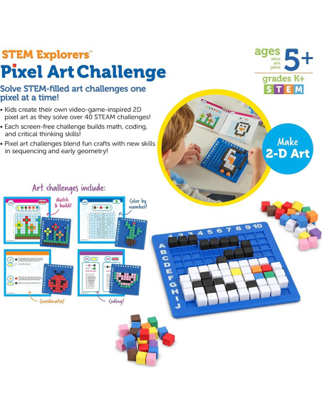 Desafío de Arte Pixel Learning Resources - Juguete STEM 402 Piezas