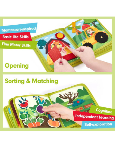 Libro Ocupado Hahaland para Niños 1-3 Años - Juguete Educativo