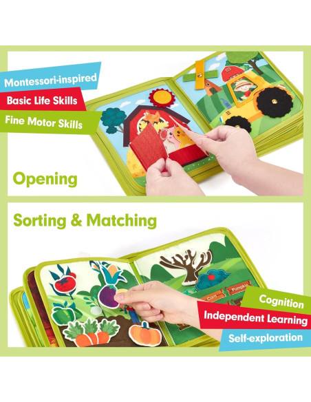 Libro Ocupado Hahaland para Niños 1-3 Años - Juguete Educativo Libro Ocupado Hahaland para Niños 1-3 Años - Juguete Educativo