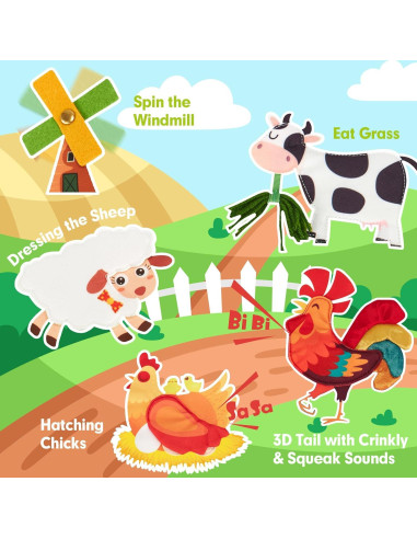 Libro Ocupado Hahaland para Niños 1-3 Años - Juguete Educativo