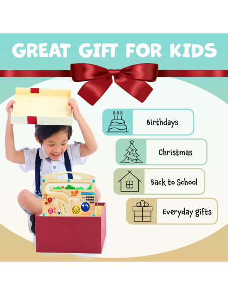 Rompecabezas Magnético Montessori de Madera - 55 Cuentas de Colores