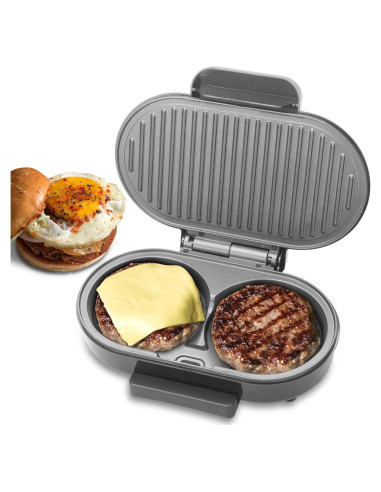 Hacedor de Grill Mini Doble FineMade 750W Acero Inoxidable