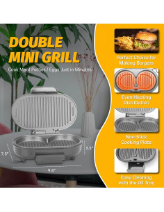 Hacedor de Grill Mini Doble FineMade 750W Acero Inoxidable 2