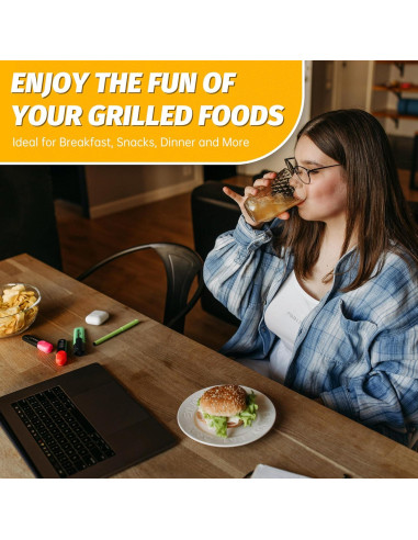 Hacedor de Grill Mini Doble FineMade 750W Acero Inoxidable