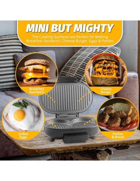 Hacedor de Grill Mini Doble FineMade 750W Acero Inoxidable