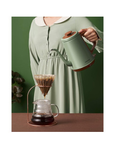 Tetera Eléctrica DmofwHi 1L Acero Inoxidable Verde con Cuello de Cisne 2