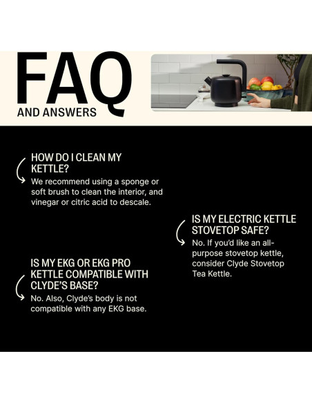 Hervidor Eléctrico Fellow Clyde 1.5L Acero Inoxidable Negro Mate