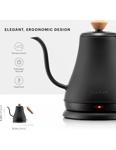 Tetera Eléctrica de Cuello de Ganso Bodum Melior 0.8L Acero Inoxidable