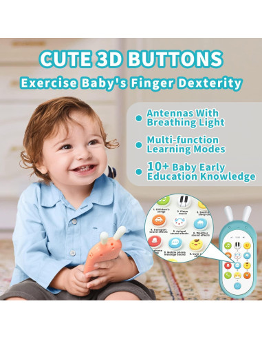 Teléfono Juguete Richgv para Bebés 6-12 Meses Luz y Sonido