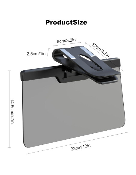 Extensor de Visera Solar LOMDC Z101 Anti-UV Polarizado 33x14.5cm