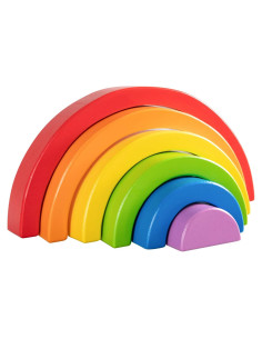 Juguete de Apilamiento de Arcoíris de Madera MerryHeart 6 Piezas