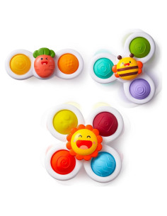 Juguetes de baño sensorial LiKee con ventosa para bebés 6+ meses