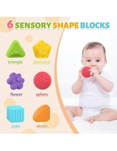 Juguetes Montessori MINGKIDS Cubo Educativo 6 Piezas 1 Año 2