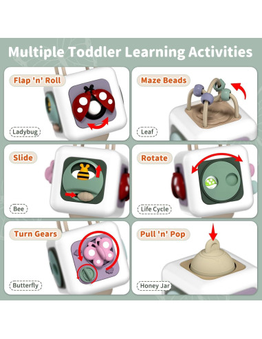 Cubo de Actividades Montessori SOCBTNSO para Bebés 6 meses+