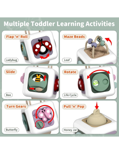 Cubo de Actividades Montessori SOCBTNSO para Bebés 6 meses+