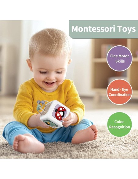 Cubo de Actividades Montessori SOCBTNSO para Bebés 6 meses+