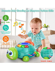 Tortuga Musical para Gatear Meehuan 6-12 Meses con Luz y Sonido 2