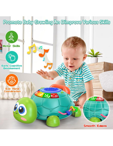 Tortuga Musical para Gatear Meehuan 6-12 Meses con Luz y Sonido